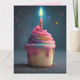 TARJETA CÁLCULO DE CUPCAKE DE GRUPO DE LLUVIA ROSA GRANDE 