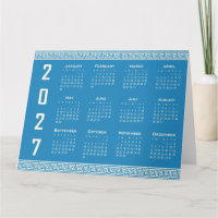 Calendario 2027, Fret Griego, Azul, Cosmic Latte