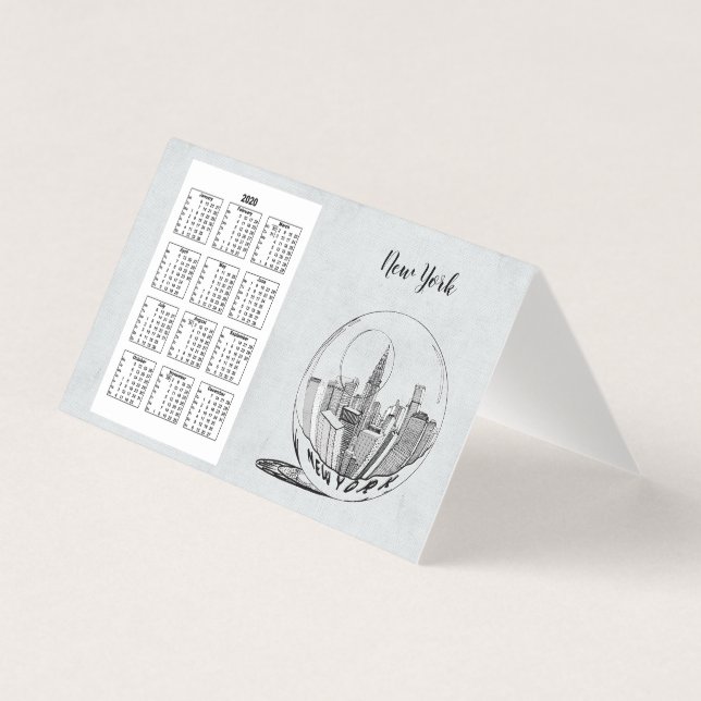 Tarjeta Calendario Ciudad de viajes Año completo 2020 (Anverso)