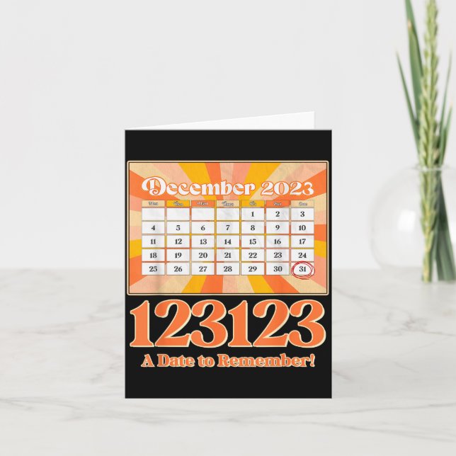 Tarjeta Calendario Retro_ Recuerda la víspera de Año Nuevo (Anverso)