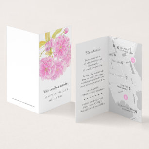 Tarjeta Calendario y mapa de eventos de floración de árbol