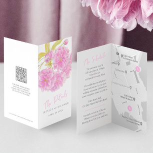 Tarjeta Calendario y mapa de eventos de floración de árbol