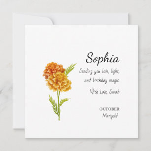 Tarjeta Caléndula de Octubre Cumpleaños Personalizado