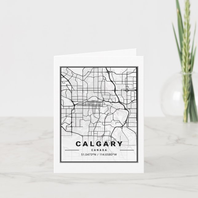 Tarjeta Calgary Alberta Canada Travel City Map (Anverso)