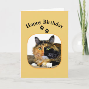 Tarjeta Calico Cat Happy Birday