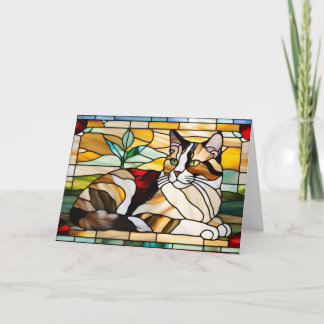 Tarjeta Calico Cat StainGlass