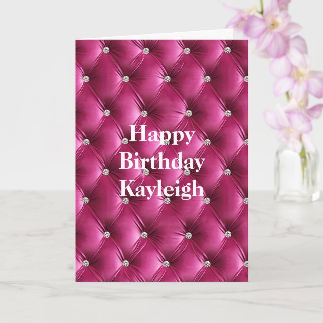 Tarjeta Cálido cumpleaños de terciopelo rosa Faux (Orquídea)