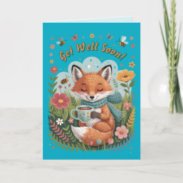 Tarjeta ¡Cálido Y Alegre Cojador Woodland Fox, Ponte Bien 