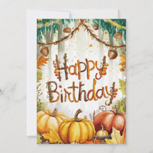 Tarjeta Cálido y caprichoso otoño otoño feliz cumpleaños