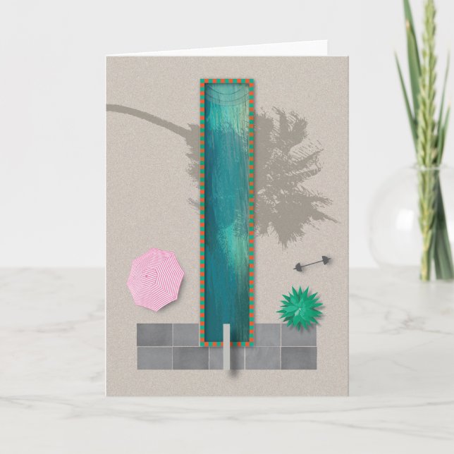 Tarjeta caliente de la piscina de Festivus del (Anverso)