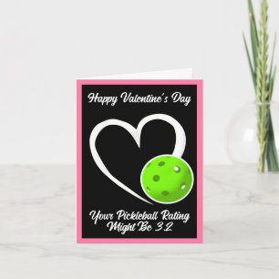 Tarjeta Calificación de Pickleball Corazón de San Valentín