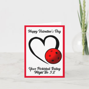 Tarjeta Calificación de Pickleball Corazón de San Valentín
