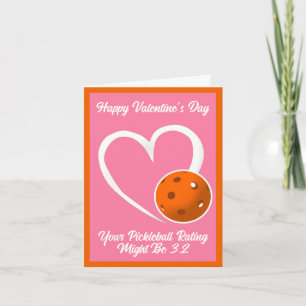 Tarjeta Calificación de Pickleball Corazón de San Valentín
