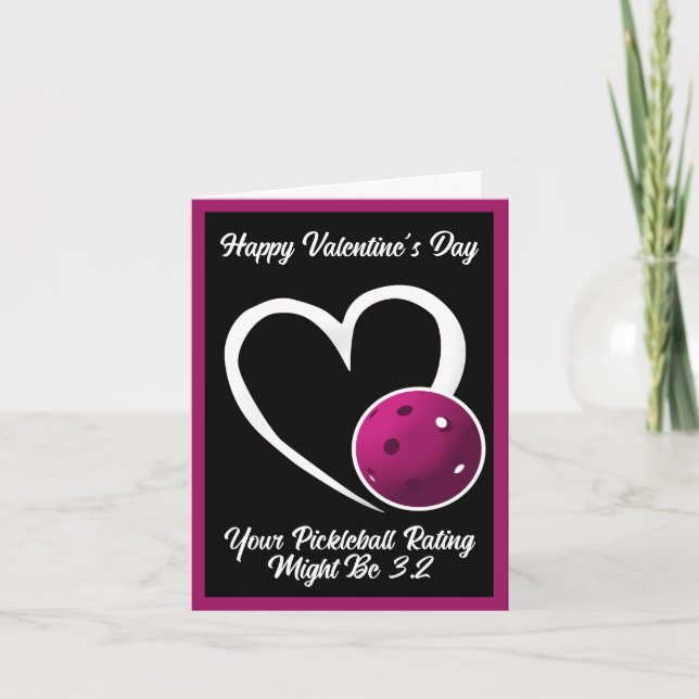 Tarjeta Calificación de Pickleball Corazón de San Valentín (Anverso)