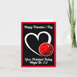 Tarjeta Calificación de Pickleball Corazón de San Valentín