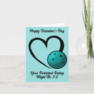 Tarjeta Calificación de Pickleball Corazón de San Valentín