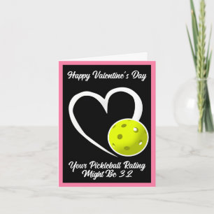 Tarjeta Calificación de Pickleball Corazón de San Valentín