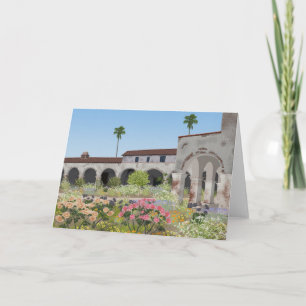 Tarjeta California mission greeting card, blank inside