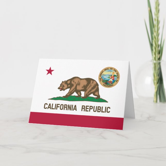 Tarjeta Californian Flag & Seal, Flag of California (Anverso)