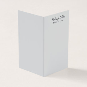 Tarjeta Caligrafía clásica Elegante Plata simple Gris