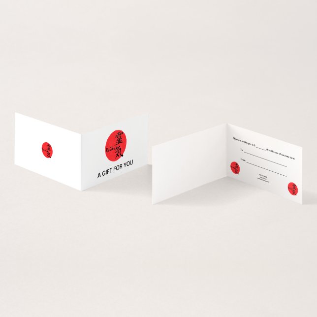 Tarjeta Caligrafía De Reiki Y Palabra 1 (Interior y exterior)