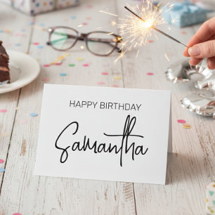 Tarjeta Caligrafía del nombre de un monograma de cumpleaño