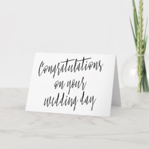 Tarjeta Caligrafía "enhorabuena en su día de boda "