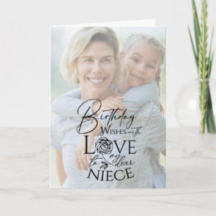 Tarjeta Caligrafía Foto Personalizada Cumpleaños Para Sobr