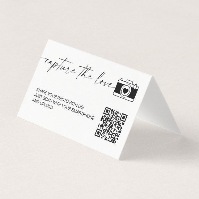 Tarjeta Caligrafía moderna Captura el amor código QR (Anverso)