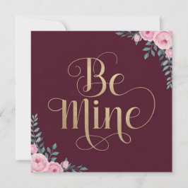 Tarjeta Caligrafía Sé Mía: Diseño Romántico de San Valentí