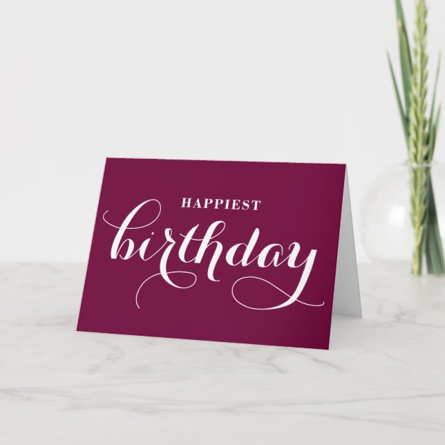 Tarjeta caligráfica de cumpleaños más feliz (Anverso)