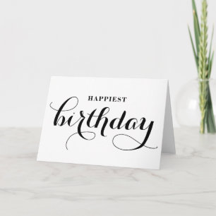 Tarjeta caligráfica de cumpleaños más feliz
