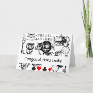 Tarjeta Cáliz clásico del gato de Cheshire en wonderland m