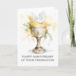 Tarjeta Cáliz de bendiciones para el aniversario de la ord