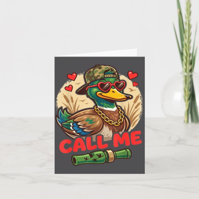 Tarjeta Call Me Duck Hunting Retro Valentine's Day Men Wom (Anverso)
