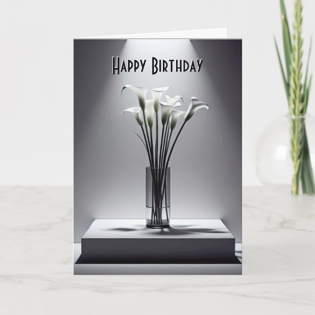 Tarjeta Calla contemporánea Lily Bouquet (Anverso)