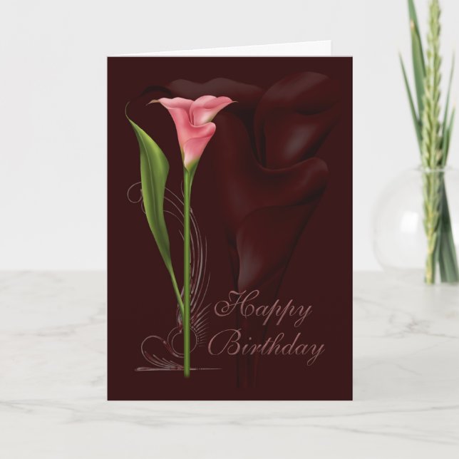 Tarjeta Calla Lily Birthday (Anverso)