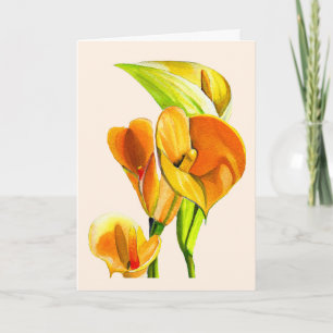 Tarjeta Calla lily blossom acuarela floral