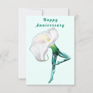 Tarjeta Calla Lily Flower Ballet bailarín Aniversario