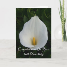 Tarjeta Calla Lily personalizó el 40º aniversario del Boda