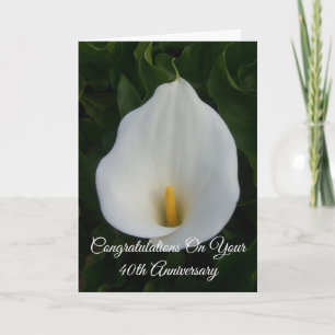 Tarjeta Calla Lily personalizó el 40º aniversario del Boda