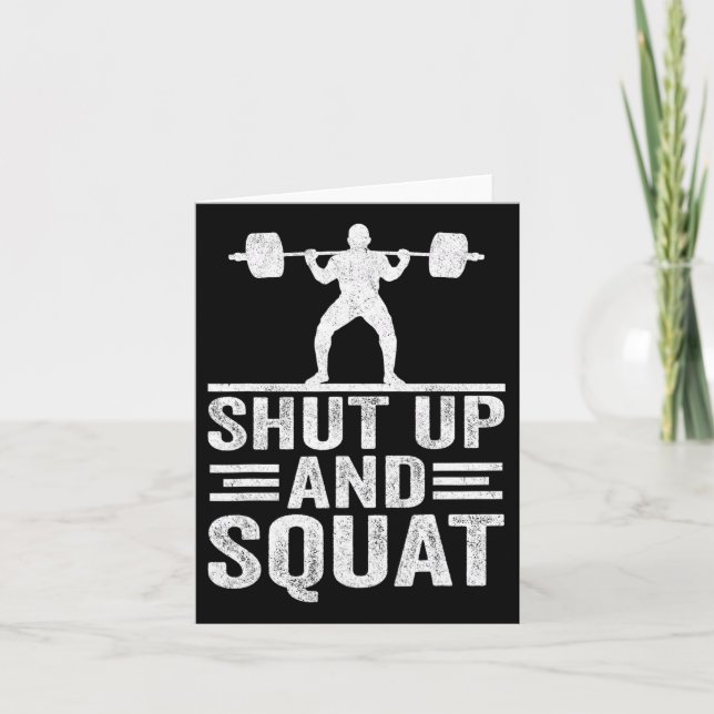 Tarjeta Cállate Y Squat Funny Workout Gym Bodybuilding E (Anverso)