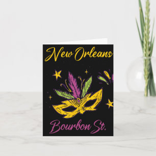 Tarjeta Calle Bourbon Barrio Francés Nueva Orleans Mardi G