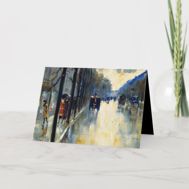 Tarjeta Calle de Berlín a fines de otoño, (Anverso)