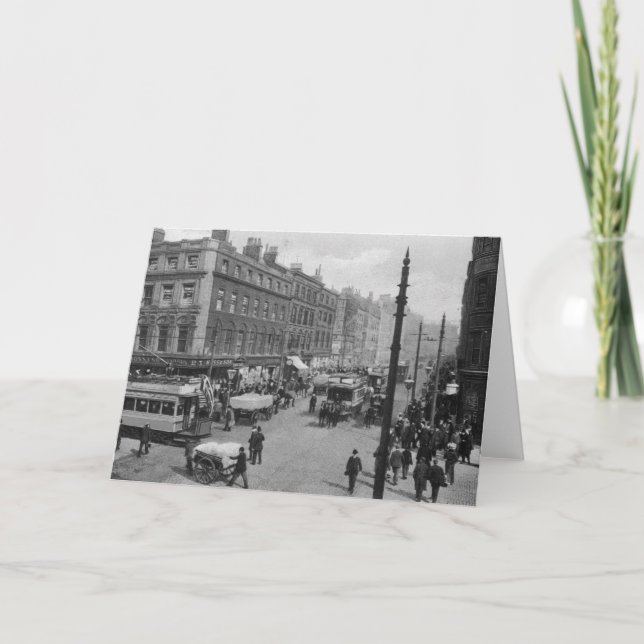 Tarjeta Calle de mercado, Manchester, c.1910 (Anverso)