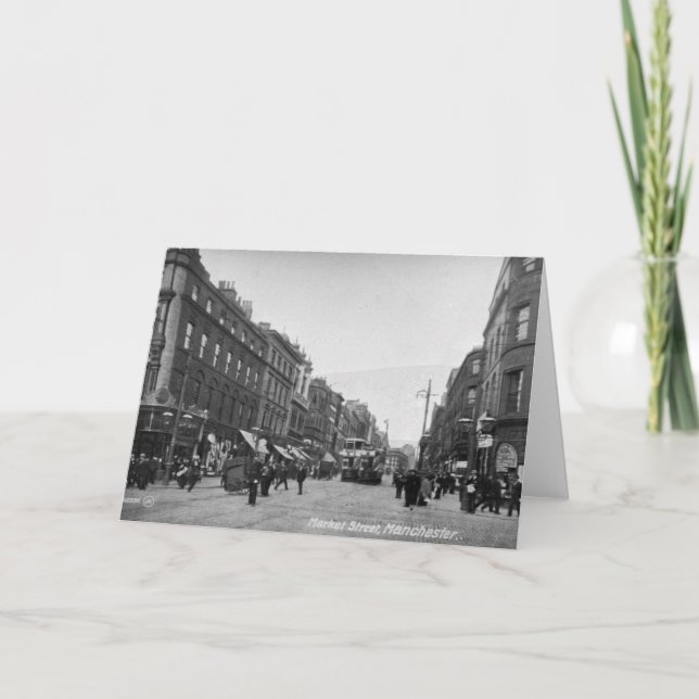 Tarjeta Calle de mercado, Manchester, c.1910 2 (Anverso)