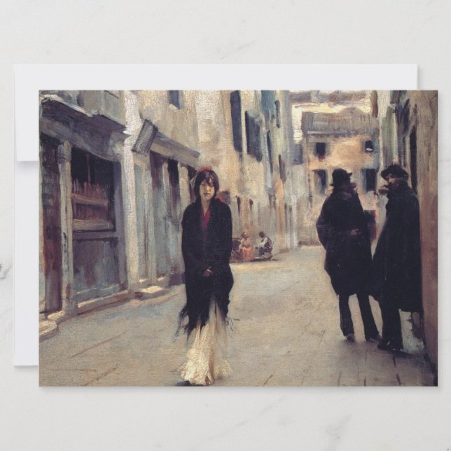 Tarjeta Calle de Venecia (Mujer Elegante) (Sargento cantan (Anverso)