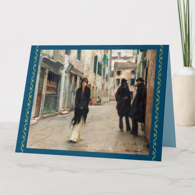 Tarjeta Calle de Venecia por John Sargent (Anverso)