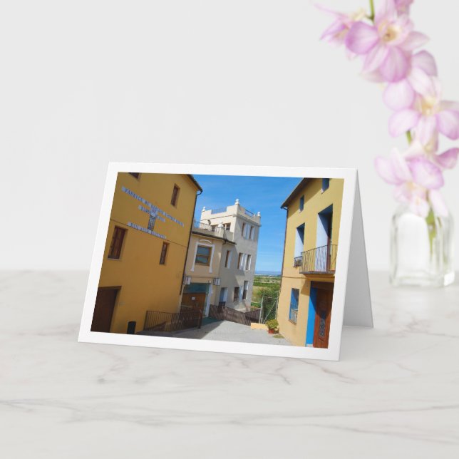 Tarjeta Calle en Riba-roja de Túria, Pueblo Español (Orquídea)