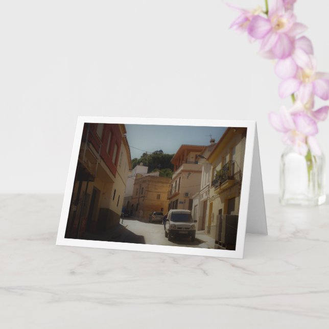 Tarjeta Calle española antigua en la ciudad de Lliria, Val (Orquídea)